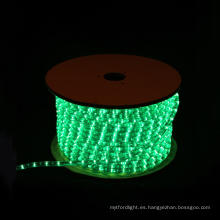 LED Rope luz redonda 2 hilos verde para la decoración de Navidad
